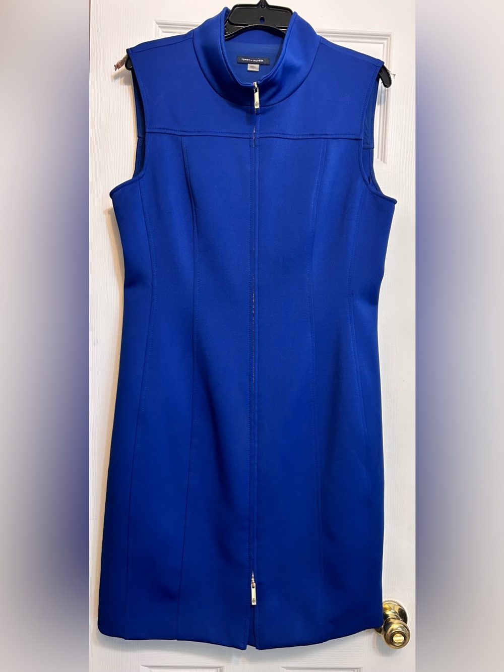 Tommy Hilfiger Sleeveless Zip-Front Royal Blue Dress